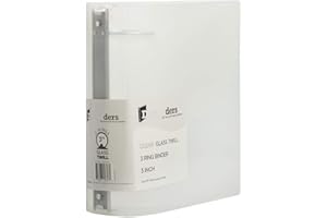 JAM PAPER Plastic 3 inch Binder - Clear 3 Ring Binder - Sold Individually