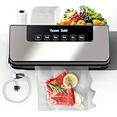 Food Storage Vacuum Sealer Machine, 30 Vacuum Seal Bags for Food, 75KPA Strong Suction, Dry/Wet 5 Modes, Digital Countdown Timer, Compact Lightweight, Ideal for Home Kitchen Use