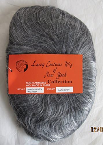 LACEY Costume WIG COLLECTION Style BARGAIN MEN WIG B864 Color DARK GRAY Approx. 22" (Cap Edge) Fits MAN or Puppet (NON-Flammable)