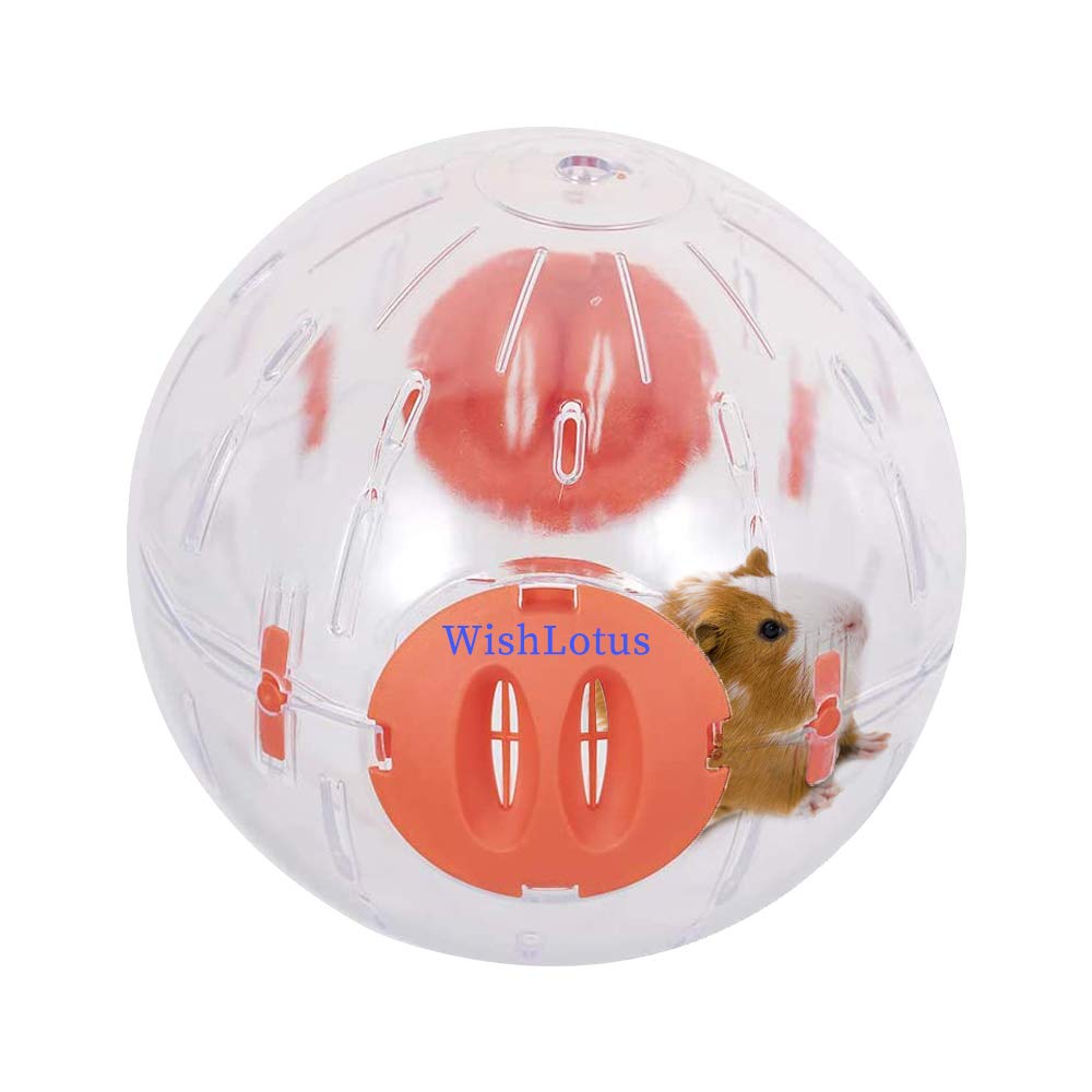 WishLotus Hamster Ball, Running Hamster Wheel Small Pet Plastic Cute Exercise Ball Golden Silk Shih Tzu Bear Jogging Wheel Toy Relieves Boredom and Increases Activity (Orange)