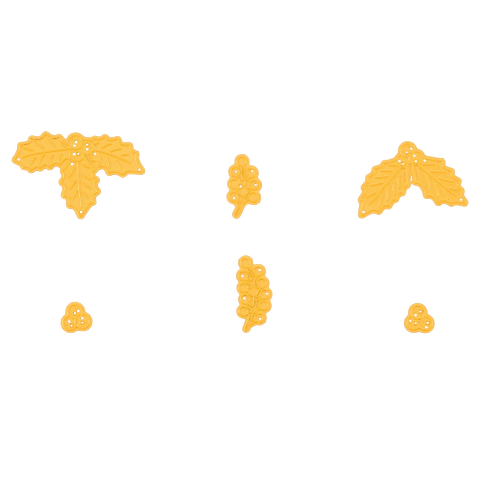 Nellie's Choice Christmas Cutting Die - Holly Leaves and Berries - 6 Shape Dies - 1 x 1,1 to4,9 x 3,7 cm - Card Making Supplies - Metal Craft Dies for Scrapbooking, DIY and Paper Crafts