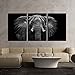 wall26 Canvas Print Wall Art Set Black and White Elephant Portrait Animals Nature Photography Realism Rustic Scenic Dark Country Ultra for Living Room, Bedroom, Office - 16