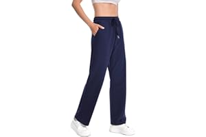 Auriviz High Waisted Sweat Pants Drawstring Womens Sweatpants Slant Side Pockets Straight Leg Pants 29’’ Inseam