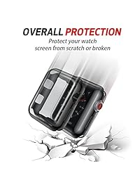 Smiling protector de TPU para Apple Watch 3, incluye protector de pantalla, de alta definición, transparente, ultrafina, para Apple iWatch de 38 mm, Series 3 Series 2, 38 mm