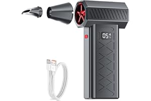 Violent Fan 400000RPM Powerful Air Blower Turbo with LED Display& Lighting Dust Cleaner 6 Speeds Brushless Jet Blower(Black)