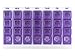 GMS 4 Times Per Day Weekly Slant Tray Pill Organizer – Includes 7 Removable Pill Boxes Designed to Protect and Remind That its Medication Time during Travel, Work and Any Other Daily Activity (Purple)