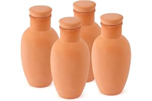 LOVELY RAN 4pcs Ollas 3.1×3.1×6inch Terracotta Watering Pots Terracotta Self Watering Planter Insert Self Watering Planter with Terra Cotta Clay Irrigation Pots watering system for outdoor plants Irrigation