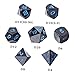 Metal Dice Set,7-Die Polyhedral Dice with Metal Box, Shiny Black Finish with Blue Number for Role Playing Game,Dungeons & Dragons,Pathfinder,Shadowrun,D&D,RPG Dice Gaming and Math Teaching.