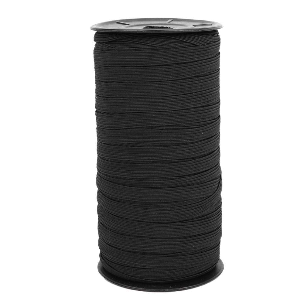VOBOR 8mm Elastic Band, 100 Yard Elastic Craft for Clothing DIY(Black)