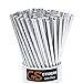 Metallic Silver Drinking Paper Straws for Valentine's Day Wedding Party Biodegradable Straw Box of 100