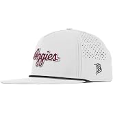 Branded Bills Texas A&amp;M Flat 5 Panel Rope Hat for Men | Raised PVC rubber patch, moisture-wicking sweatband, breathable perforated side panels, water-resistant shell