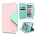 iPhone 6S Plus Case, Cellto PU Leather Wallet Cover Stand and Reversible Magnetic Flap [Lifetime Warranty] Flip Cover for iPhone 6 Plus (2014) / 6S Plus (2015) - Baby Pink/Mint