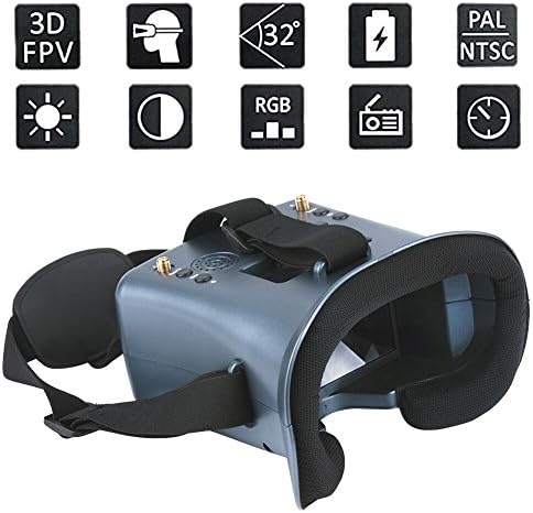 DLFPV 5.8G FPV Goggles with DVR 4.3inch Screen Built in 3.7V 2000mAh Battery for RC Drone Quadcopter RC Cars