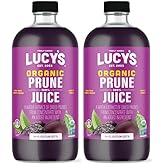Lucy’s Family Owned - AMERICAN PRUNES Organic 100% Prune Juice, 34 oz. Glass Bottle