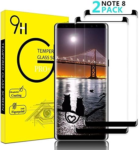 [2 Pack] Galaxy Note 8 Screen Protector, Juzihao Note 8 Tempered Glass [Case Friendly][[Anti-Bubble][3D Curved Glass] Tempered Glass Screen Protector for Samsung Galaxy Note 8