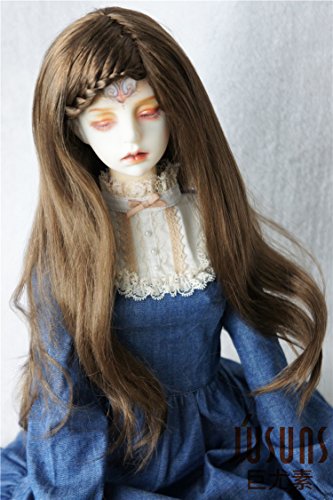 JD204 8-9inch(21-23cm) Mid Brown Lady braid curly BJD doll wigs 1/3 SD synthetic mohair wig BJD wigs 8-9 inch doll accessories