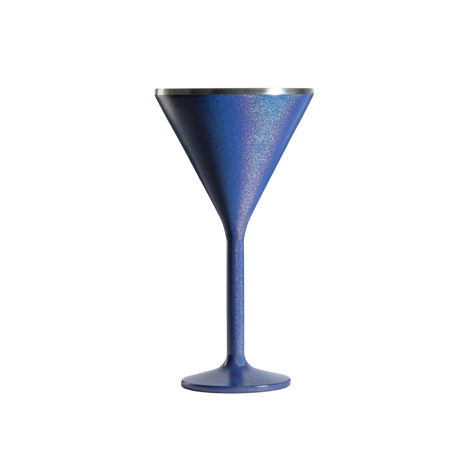 Photo 1 of NEWPORT Stemware Collection Premium Vacuum Insulated Stainless Steel Martini Glasses, Lightweight Margarita Glasses, Unbreakable & Drinks Stay Cold, Non-Slip Silicon Base, Cocktail Glasses, 8oz, Blue