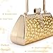 LONGBLE Women Clutch Bag Rhinstone Bowkont and Tassels Decorative Sparkling Vintage Classic Evening Shoulder Bag Girls Ladies Gold Elegant Compact Handbag Purse For Weddings Parties Ceremony (Gold)