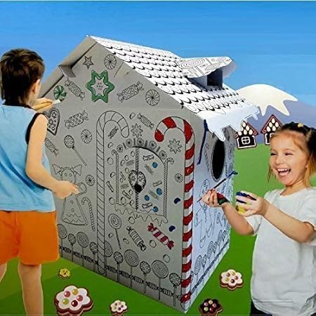 Neu Große Farbe Deinen Eigenen Lebkuchen Haus Kinder Spielhaus Kinder Karton Wendy Zelt Kunst