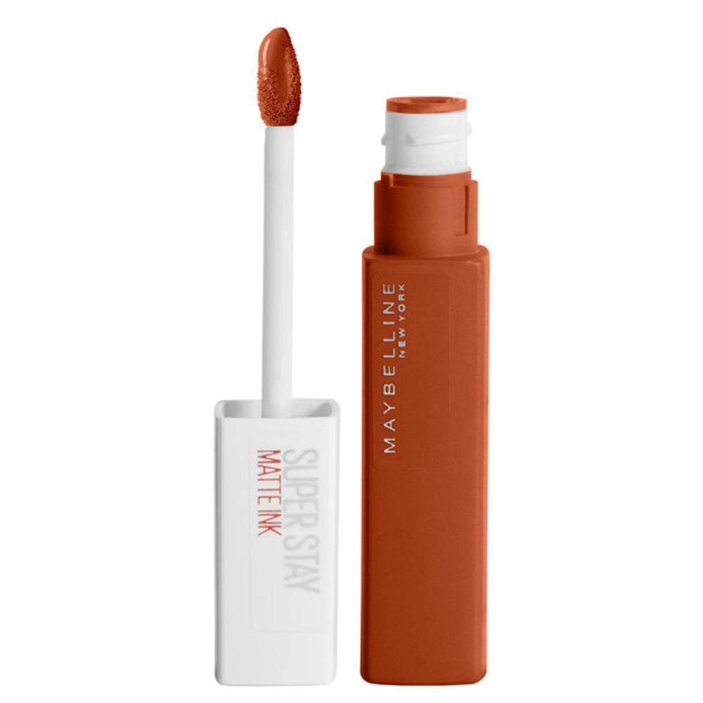 Maybelline Lipstick, Superstay Velvety Matte Ink Liquid Lipstick, Up to 16H Non Transferable, Vibrant Longlasting Finish, Non Drying, Shade: Globetrotter, 5ml