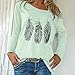 Mlide Womens Long Sleeve T-Shirt Casual Oversize Printed Blouse Loose Round Neck Top Tee Greenthumb 3