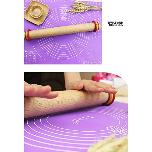 Adjustable Rolling Pin with Multicolored Removable Rings, Beech Wood Classic,Rolling Pin Kitchen Tool for Baking Pizza Pie Pastries and Cookies