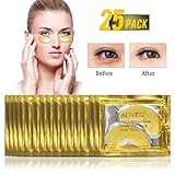 24K Gold Powder Gel Collagen Eye Mask, Anti Aging, Anti Wrinkle, Moisturiser for Under Eye Wrinkles, Remove Bags Under Eyes, Eye Bag Removal, Under-eye, Dark Circles,Hydrating, Puffy Eyes (25 Pairs)