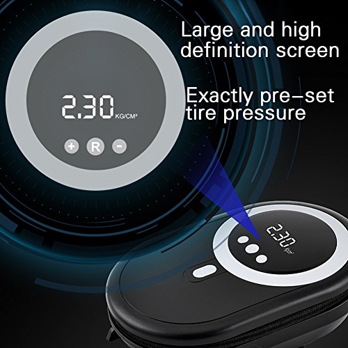 Portable Tire Inflator, BOKIN Digital Auto Air Compressor Pump for Car-12V 150 PSI Tire Pump for Vehicle, Truck, Motorbike, Bike, RV and Most Balls