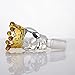 Skull Crown Glass Herb Holder Smoking Bowl (14mm Male Clear Yellow Crown)