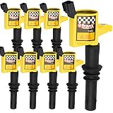 Bravex 8 Pack Straight Boot Ignition Coils 15% More Energy F-150 for Ford Lincoln Mercury V8 V10 4.6l 5.4l 6.8l Compatible with DG511 C1541 FD508-Upgrade (Yellow)