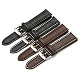 iStrap Calfskin Leather Watch Band Replacement Choice of Color & Width (18mm,19mm, 20mm,21mm or 22mm)