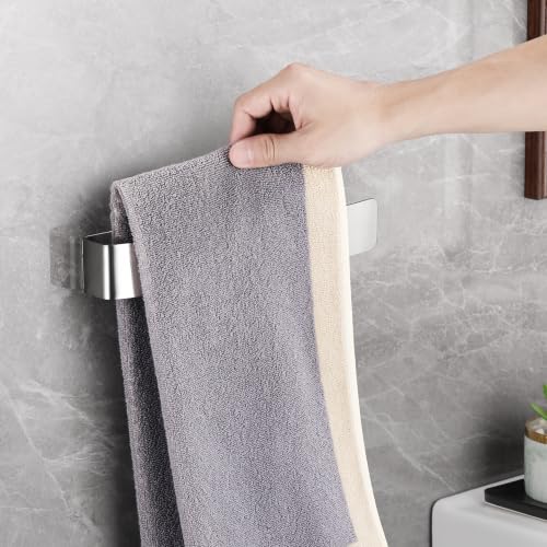 Gsocel 304 Stainless Steel Drill-Free Bathroom Towel Rails, 26 cm, Silver - Multi-Purpose Adhesive Towel Rail for Kitchen and Bedroom, Drill-Free Towel Rail