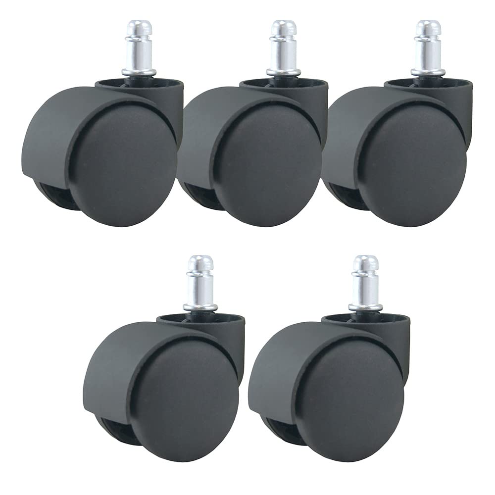 Waytex 78153 Universal Office Chair Castors Diameter 50mm - Black - Pack of 5