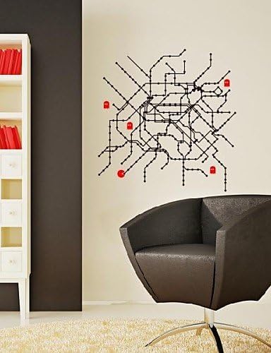 Mk Formas Circulo Ruta Mapa Pared Pegatinas Amazon Es Hogar