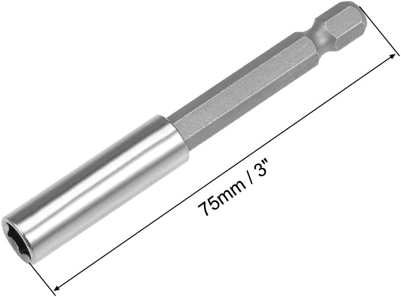 sourcing map 3 Pcs 1/4 Inch Hex Shank by 3 Inch Magnetic Bit Holder Extension, Quick Release Screwdriver Drill Bit Power Tool - Image 3