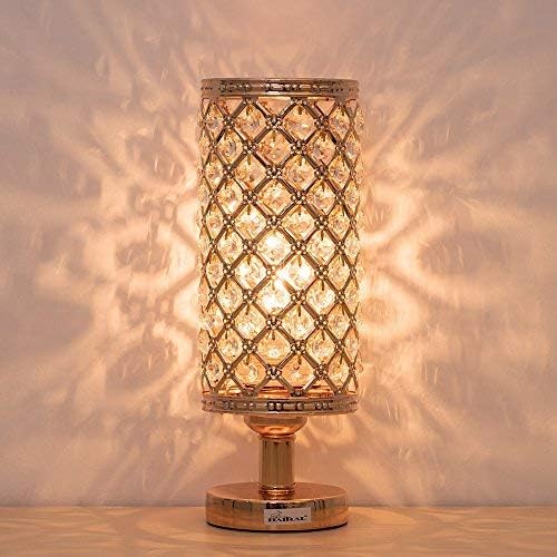 Gold Crystal Table Lamp For Gold Bedroom Decor Vintage Nightstand