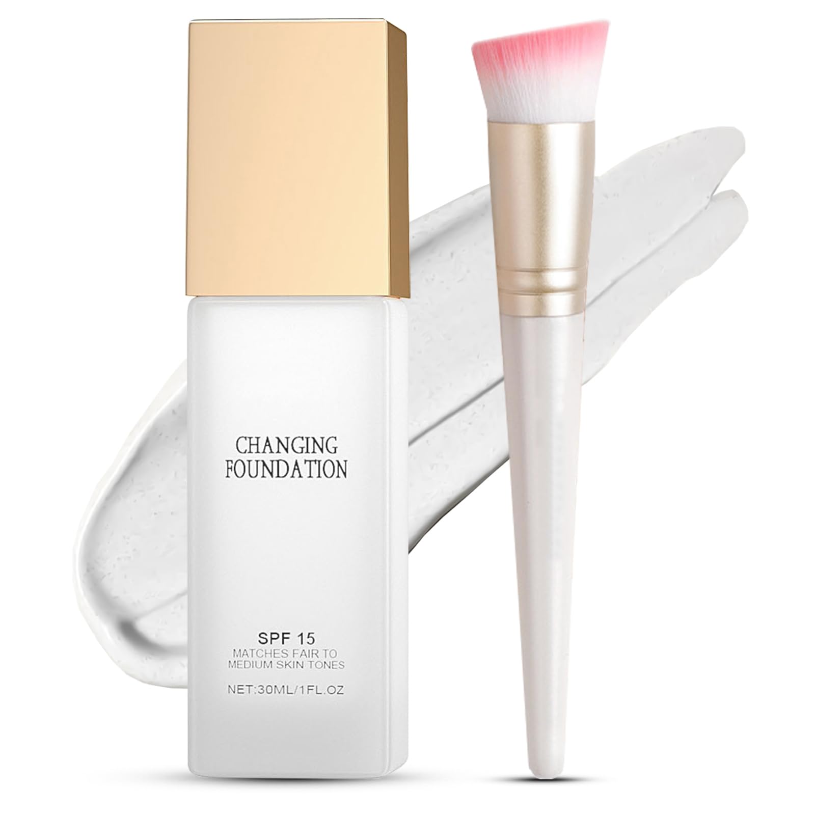 Colour Changing Mature Skin Foundation, Colour Changing Foundation - One Step Concealer Spf 15 For Mature Skin, Long Wear Makeup Foundation, Matches Fair To Medium Tones
