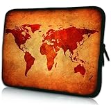 PEDEA Laptop Bag Case Design Sleeve for 13.3 inch, Brown Global Map