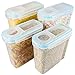 VERONES Cereal Container, Airtight Storage Containers Perfect for Flour Container Dry Food Storage Containers 4 Piece 2 Size (20 Chalkboard Labels & 2 Measuring Cups Included)