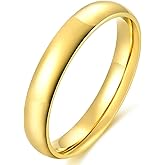 Dmond wind 4mm 6mm Stainless Steel Ring Plain Dome High Polished Wedding Band Comfort Fit Size 4-12