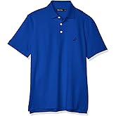 Nautica Men's Classic Short Sleeve Solid Polo Shirt Shirt, Bright Cobalt, Medium