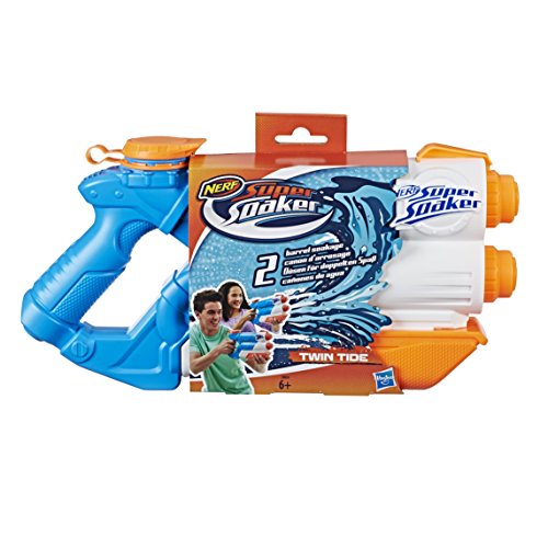 Super Soaker Twin Tide Wasserpistole doppelter Spritzpower Pump-Funktion großer 1,4L Wassertank einfaches Auffüllen – Bild 6