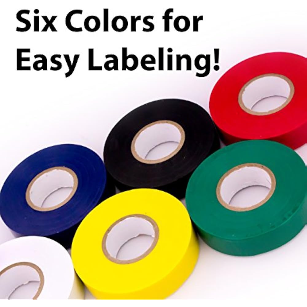 WeatherResistant Colored Electrical Tape 60 Jumbo Roll 12 Pack Supply. Code PVC eBay