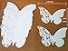 50pcs Butterfly Wedding Party Table Number Name Paper Place Cards Wine Glass Cup Decoration Wall Decals Sticker for Wedding Party Favor (White)