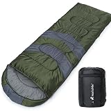 MalloMe Single Camping Sleeping Bag - 4 Season Warm Weather and Winer, Lightweight, Waterproof - Great for Adults & Kids - Excellent Camping Gear Equipment, Traveling, and Outdoor Activities
