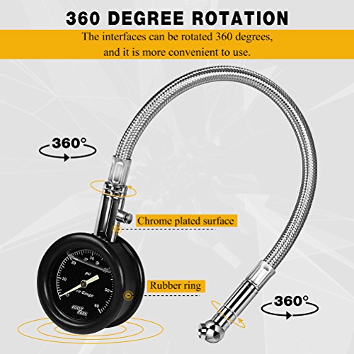 image for AULLY PARK Tire Air Pressure Gauge 60 PSI Accurate with Large 2.5