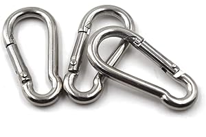 304 Stainless Steel Spring Snap Link Hook, Loaded Hook,Keychain Carabiner Clip for Home, Camping, Fishing, Hiking, Traveling