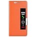 Huawei P10 Plus Case, Genuine Leather Huawei P10 Plus Cover Case Window View Stand Feature Ultra Thin Flip Magnet Closure Phone Case for Huawei P10 Plus by Make mate (Orange)