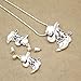 RechicGu Silver Western Texas Cowgirl Cowboy Hat Boot Spur Rodeo Snake Chain Earrings Necklace Set