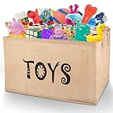 Gimars Upgrade Larger 22 Inch Well Standing Collapsible Canvas Toy Chest Box Baskets Storage Bins for Dog Toys, Kids , Children Toys, Blanket, Clothes - Perfect for Playroom Living Room, Shelves